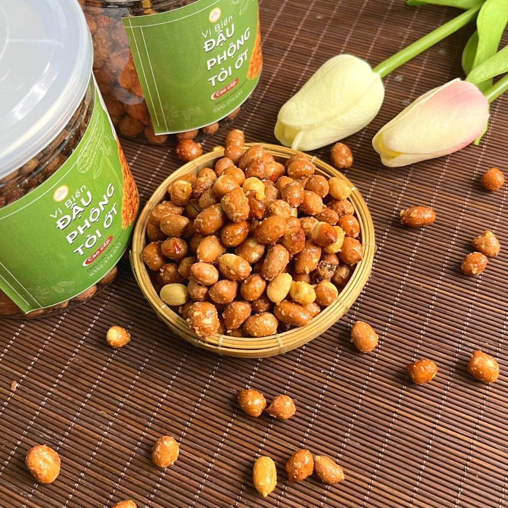 Đậu Phộng Rang Tỏi Ớt MIX Vị Biển, Hạt Dinh Dưỡng Loại 1 Tốt Cho Sức Khỏe Hũ Pet 200gr