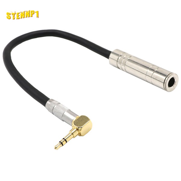 Dây cáp âm thanh nối dài chuyển đổi từ ổ cắm 6.35 Mono sang giắc cắm 90 độ 3.5