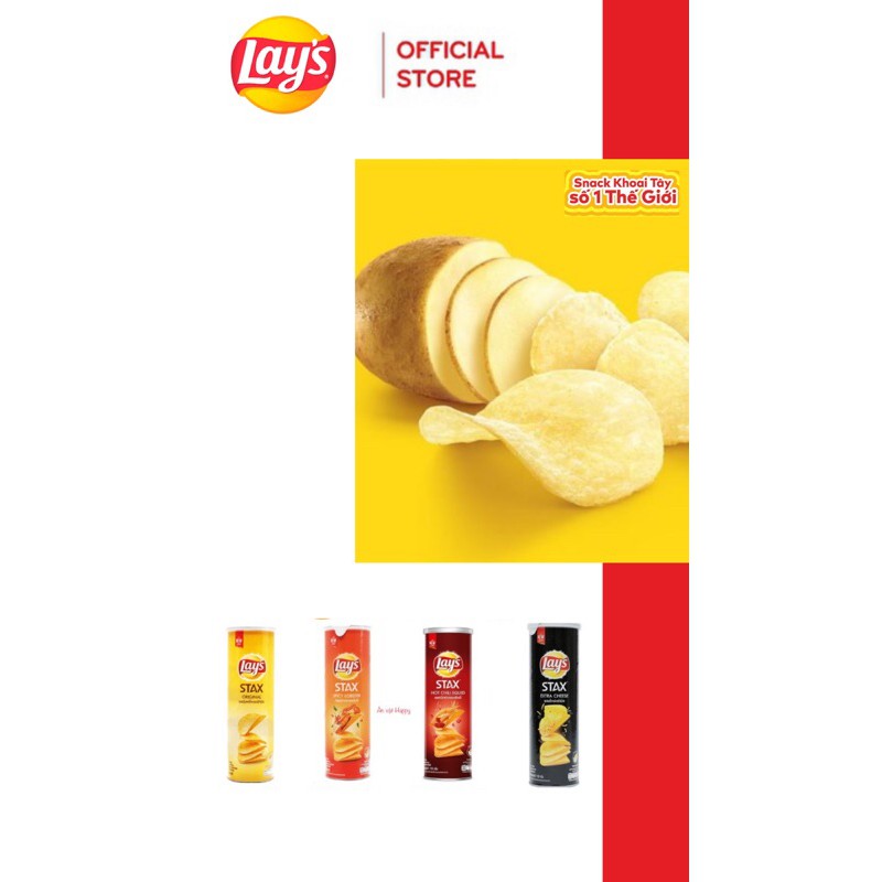 Snack khoai tây Lay’s Stax lon 105g