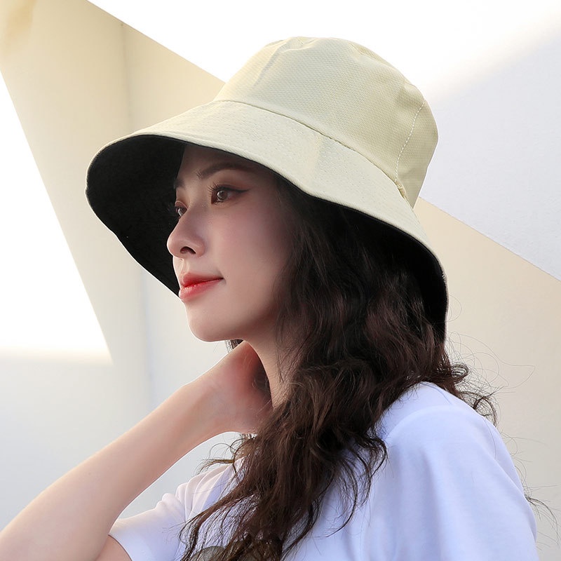 Nón Bucket Vành Rộng Che Nắng Hai Mặt Thời Trang Cho Nữ
