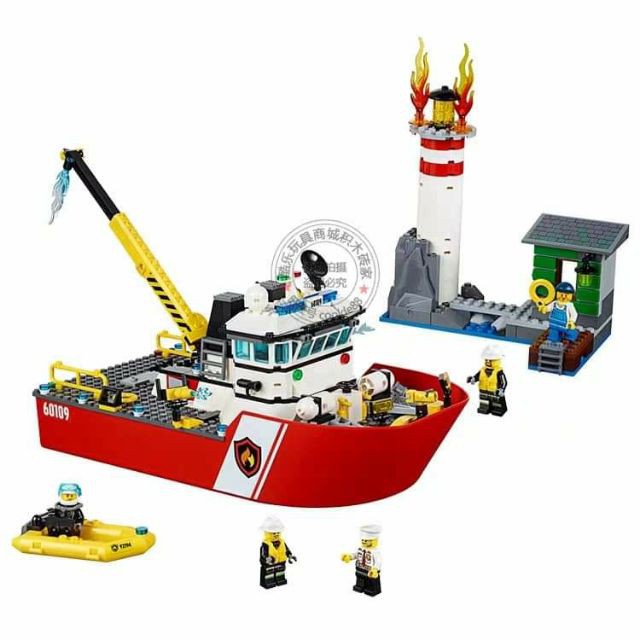 Lắp ráp xếp hình cities fire 02057 - 40019 - Thuyền cứu hỏa lớn