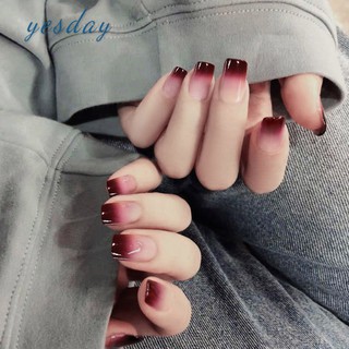✨YD❤ 24 Piece Boxed Gradient Long Fake Nails Finished Nail Patch