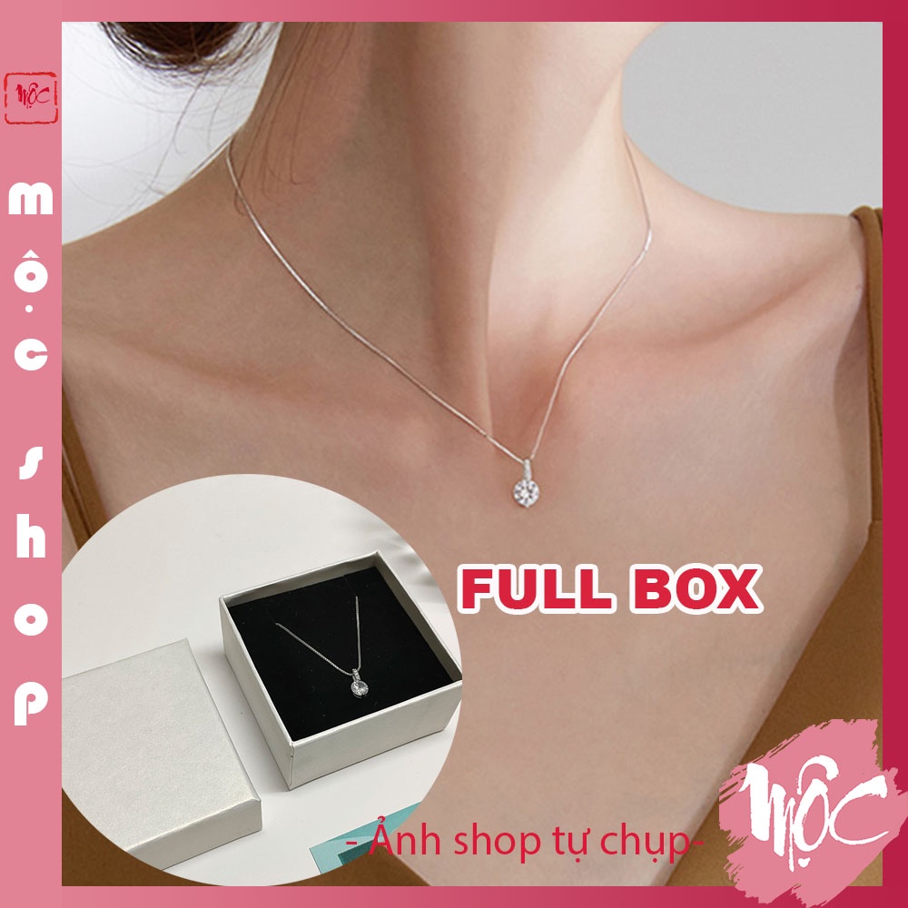 Vòng cổ titan hạt ngọc (full box), dây chuyền nữ phong cách Hàn Quốc ( Không gỉ)