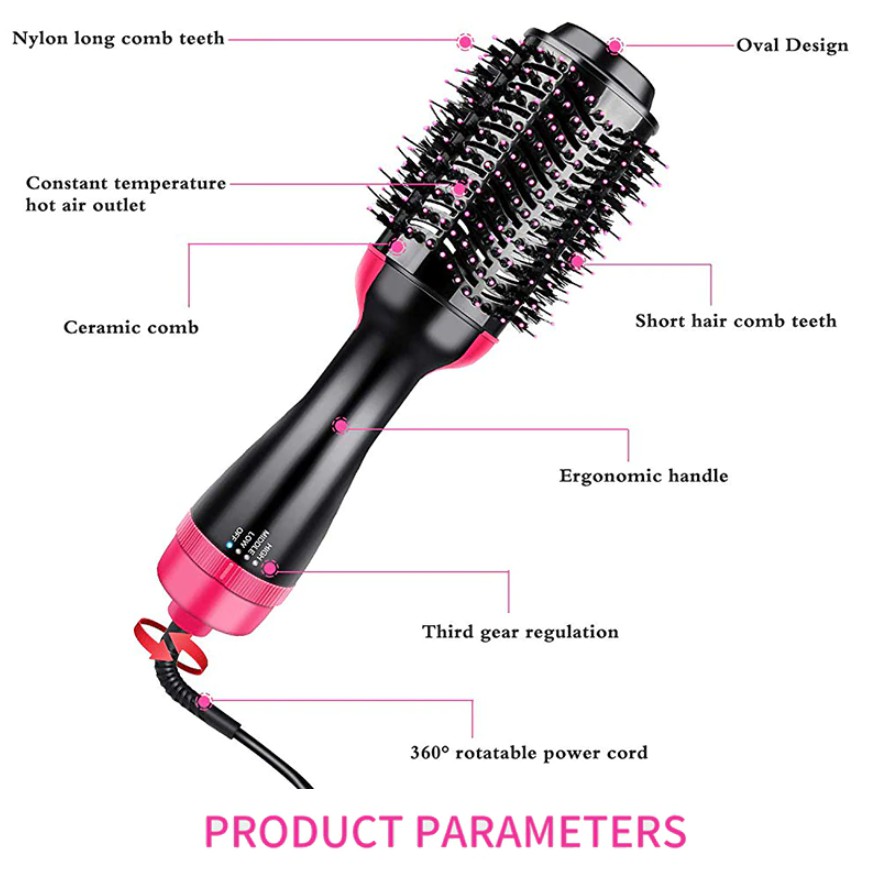 Máy Sấy Tóc Tạo Kiểu Tóc Đa Năng One Step - Lược Sấy Tóc Tạo Kiểu 3 Tốc Độ - Chính Hãng Bảo Hành 12 Tháng