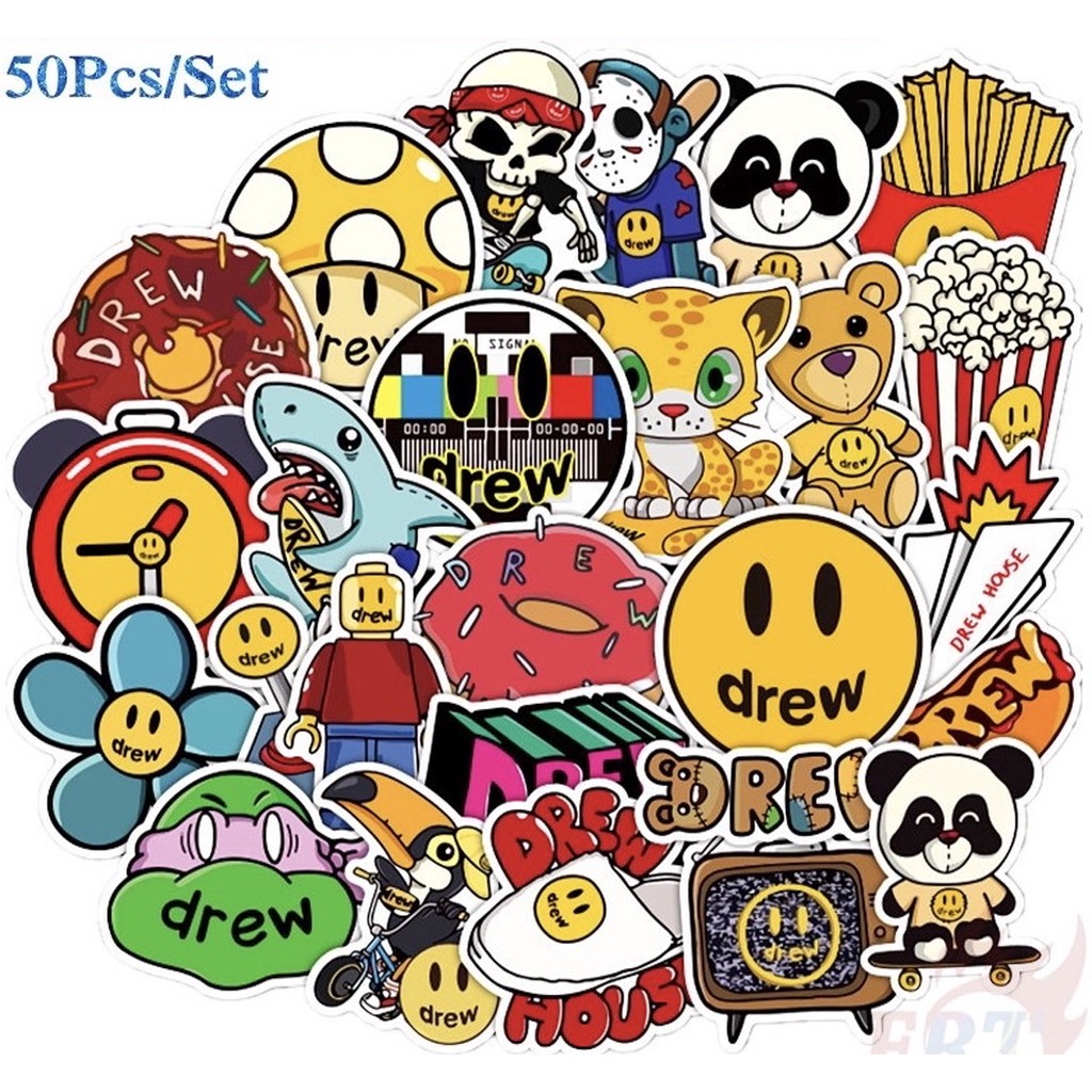 Bộ 100 Sticker DREW cá tính chống nước dán trang trí vali mũ bảo hiểm xe máy | Rinart.vn