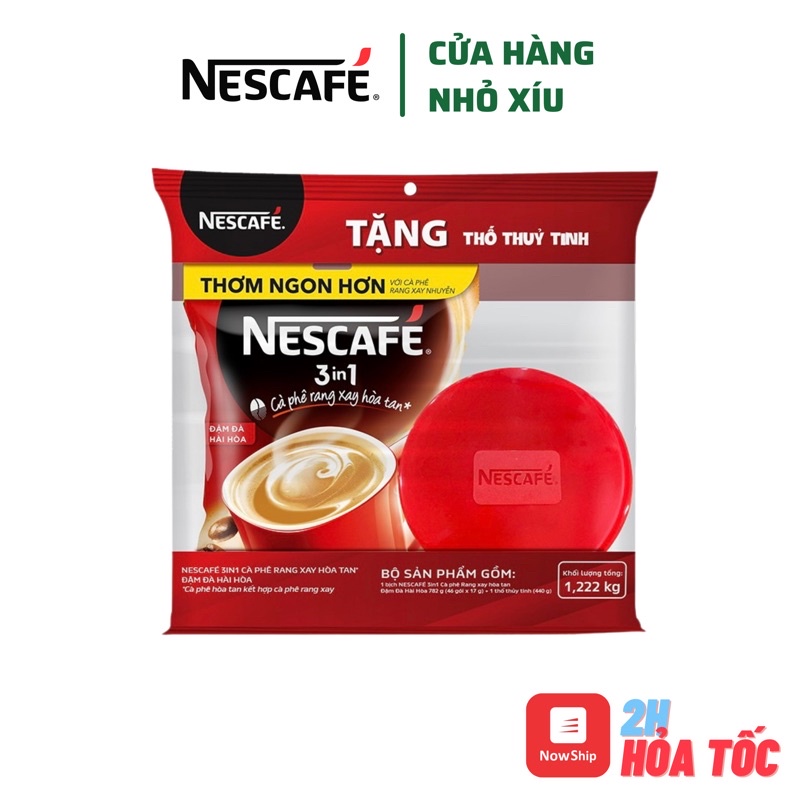 [Mã GROXUAN1 giảm 8% đơn 150K] 46 gói NesCafe 3 in 1 17g Cà phê rang xay hoà tan