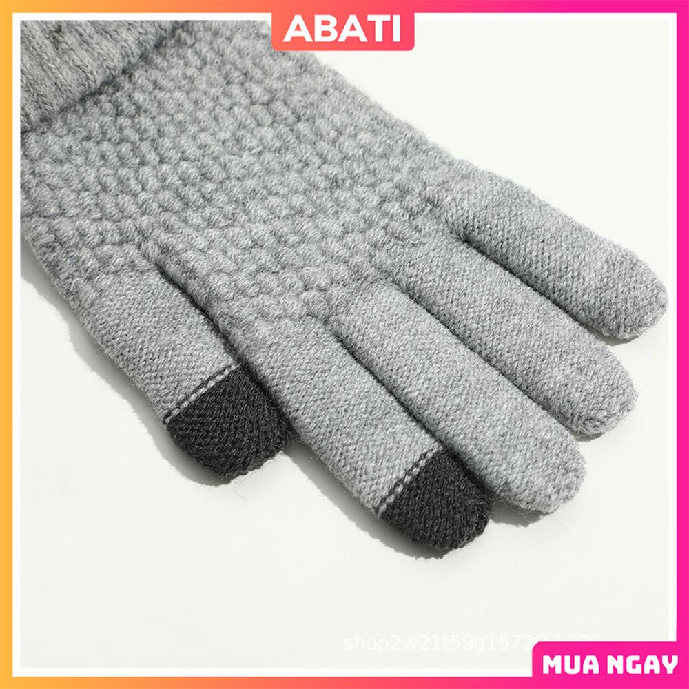 Găng tay len cảm ứng nam nữ dày dặn ấm áp tiện lợi unisex, găng tay cảm ứng đi xe máy đi phượt mùa đông ấm áp ABATI