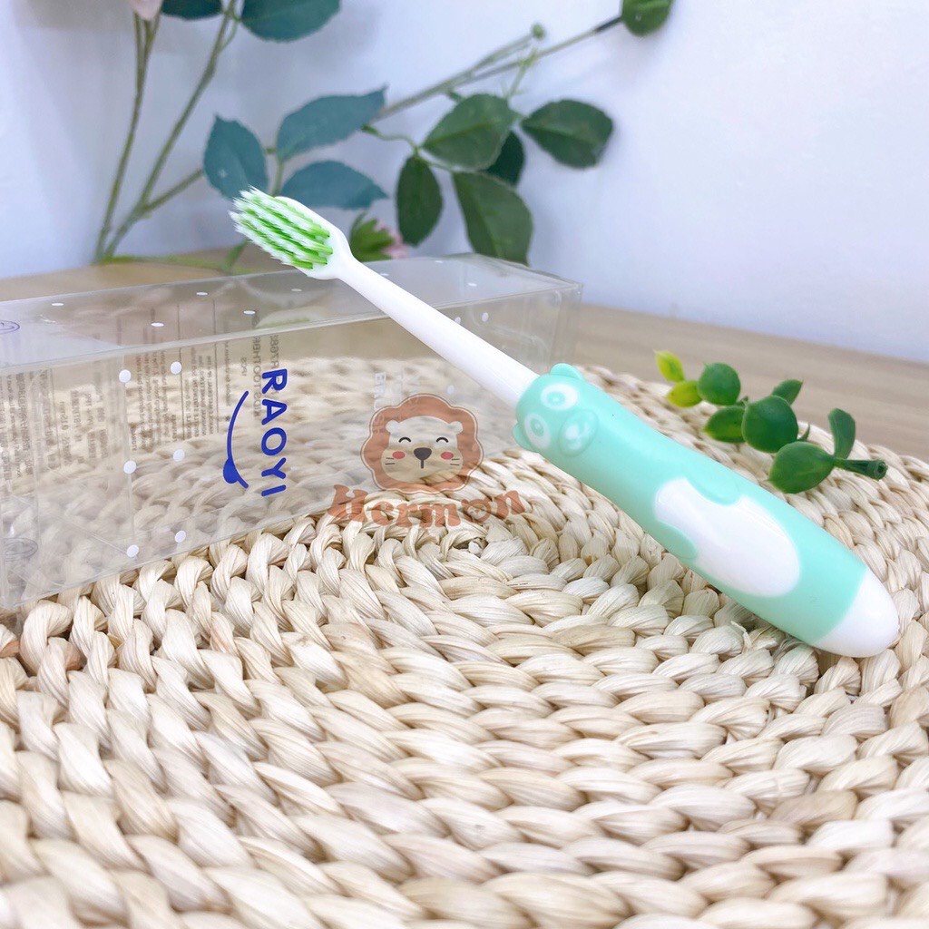 [3-6Y] Bàn Chải Trẻ Em  Hình Gấu Raoyi Cao Cấp Xuất Nhật Cho Bé Babibu - BCHGR
