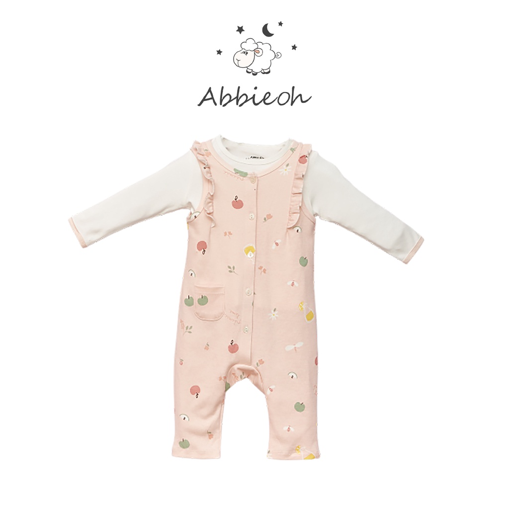 Bộ quần áo bodysuit yếm ABBIEOH phối túi cho bé trai và bé gái 0-12 tháng BO210 AW