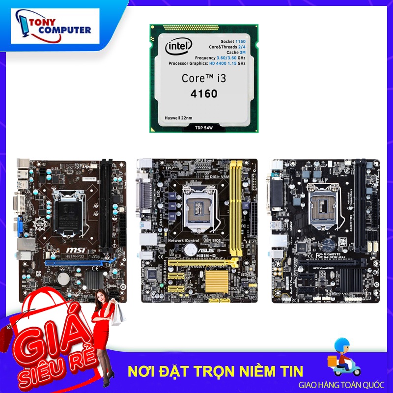 COMBO CPU INTEL I3-4160 + MAIN H81 + RAM 8GB