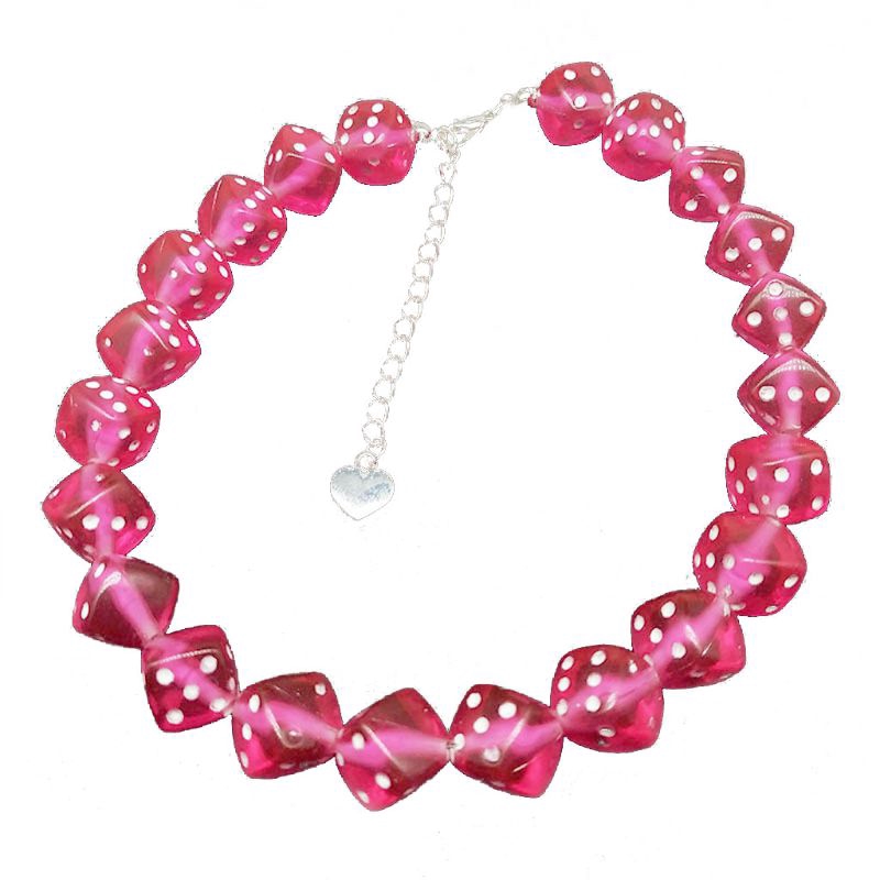 Vòng cổ hạt xúc xắc may mắn vui nhộn nhiều màu sắc cho nữ