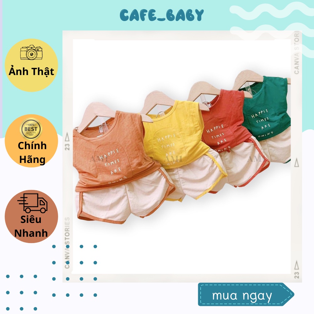 Đồ bộ bé trai và đồ bộ bé gái 8-18kg, quần áo trẻ em ba lỗ vải cotton đũi