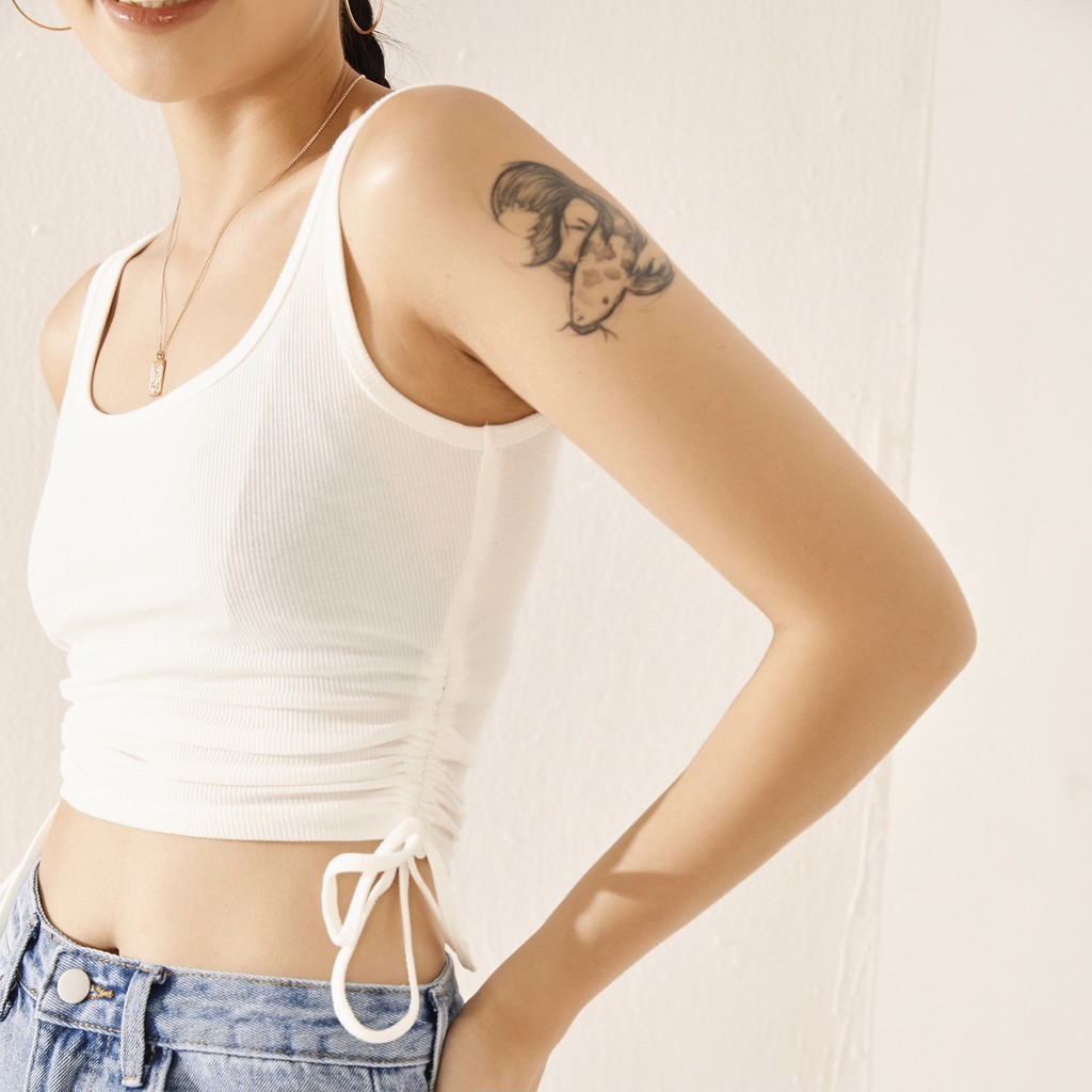 Tanktop dáng ngắn len tăm rút dây 2 bên Mia Ritta A1944