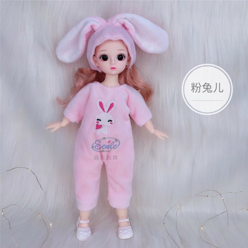 Búp Bê Barbie BJD 3D Cao 30cm - Thỏ Xinh Xắn - Khớp Linh Hoạt
