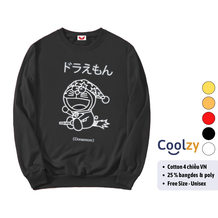 Áo Sweater Doremon Chổi Bay Phản Quang 🔴 Áo Sweater Phản Quang | CoolZy