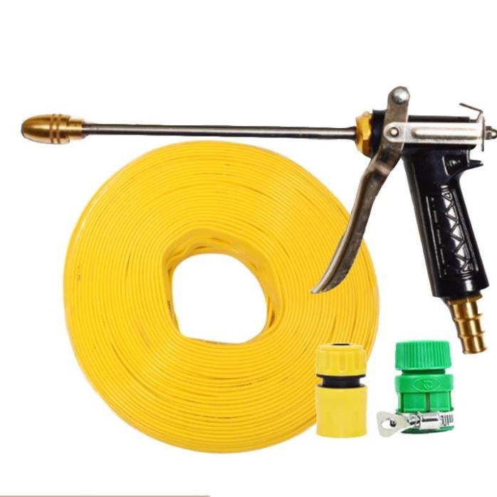 Rửa xe tưới cây Bộ dây và vòi xịt tăng áp lực nước 300% loại 25m cút nhựa,nối nhựa 206318