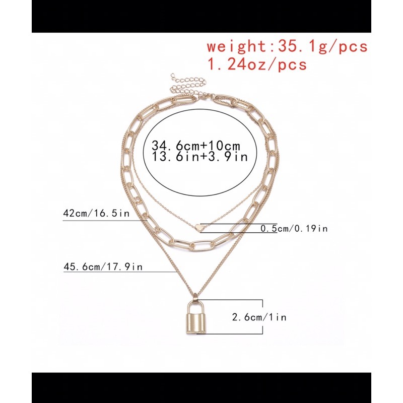 Vòng cổ nhiều lớp mặt trái tim