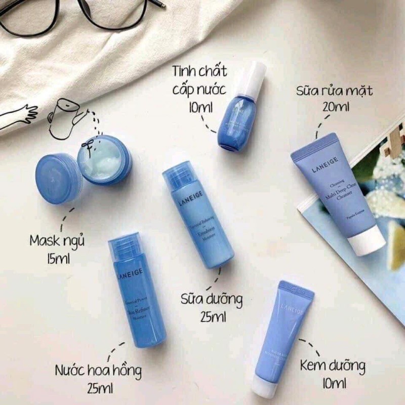 Bộ dưỡng da mini 6 món Laneige Moisture Care Travel Kit