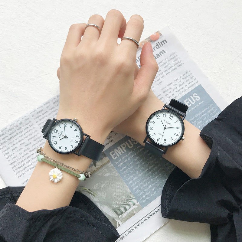 Đồng hồ cặp đôi nam nữ Ulzzang Lolita dây cao su cao cấp phong cách thời trang hàn quốc đẹp giá rẻ - Hàng mới về
