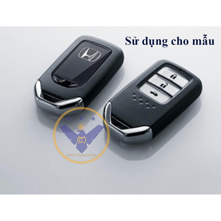 Ốp móc chìa khóa cacbon cao cấp xe Honda City, Civic, CRV bản 3 nút bấm-kèm móc khóa