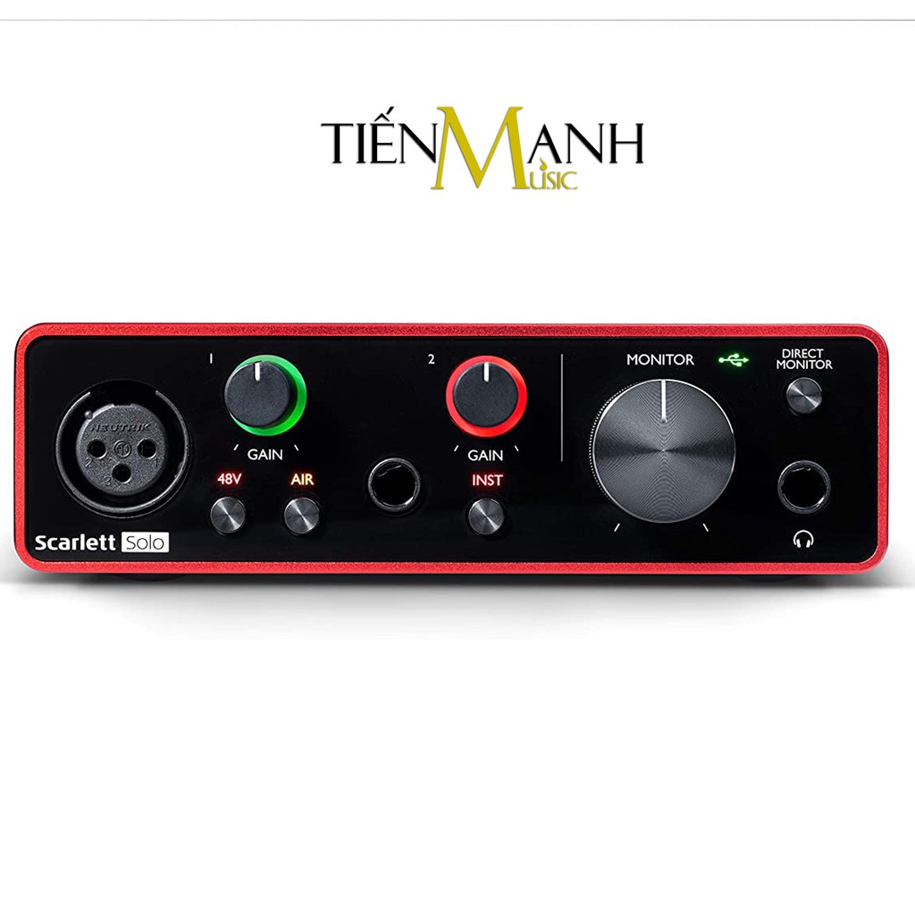 [Tặng Cable 3m] Focusrite Scarlett Solo Gen 3 Sound Card Âm Thanh - Focus USB Audio SoundCard (3rd - Gen3)