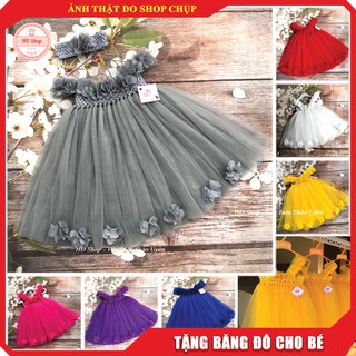 Đầm công chúa hoa dải cho bé gái 4-12kg