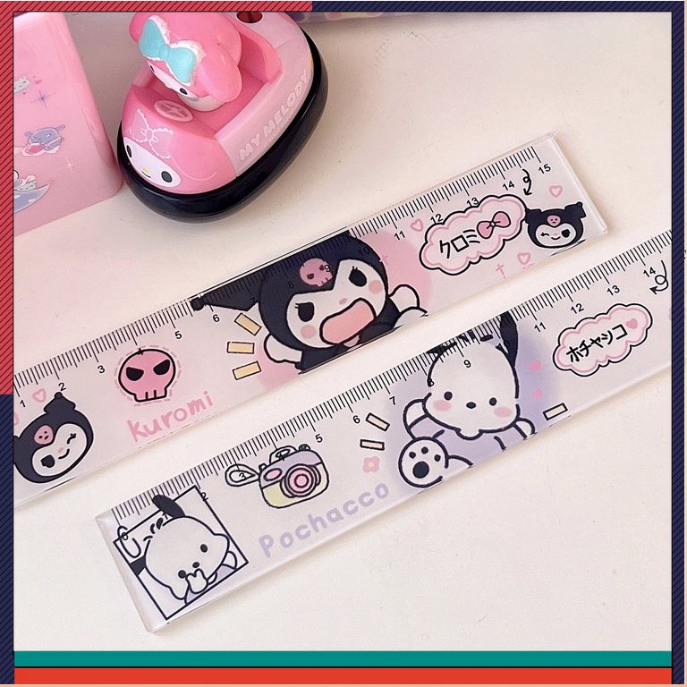 Thước Kẻ Hoạt Hình Kuromi Pochacco 15Cm Dành Cho Học Sinh