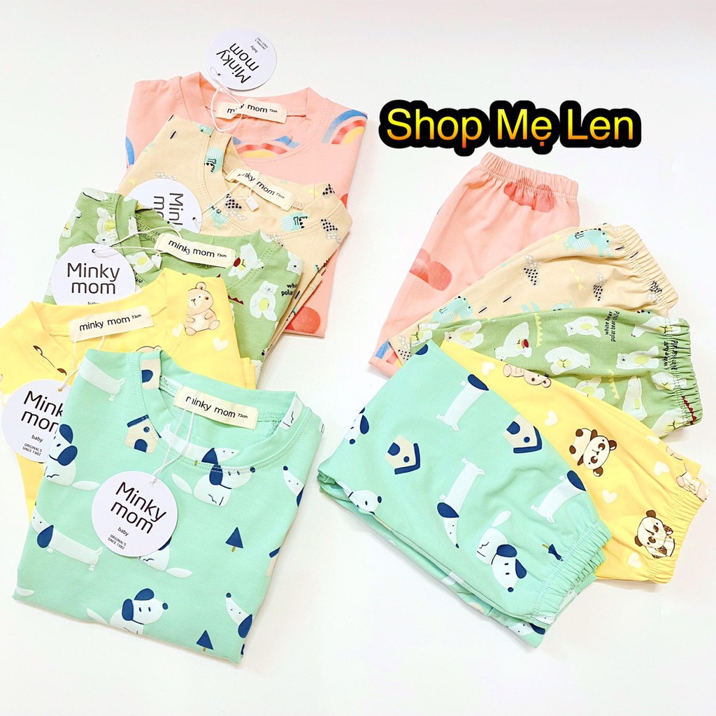 Bộ Cotton 100% Minky Mom In Toàn Thân Họa Tiết Cầu Vồng- Gấu Trúc Dễ Thương Cho Bé (Sz từ 7-19kg)