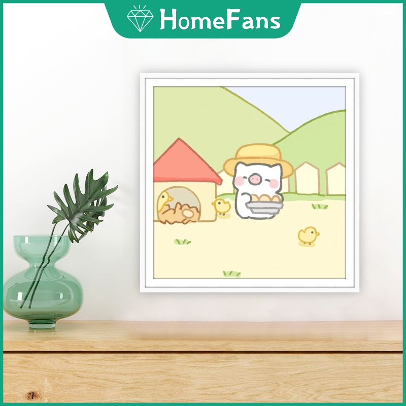 Bộ Tranh Đính Đá 5D Tự Làm Họa Tiết Heo Và Thỏ 40x40cm Trang Trí Nhà Cửa