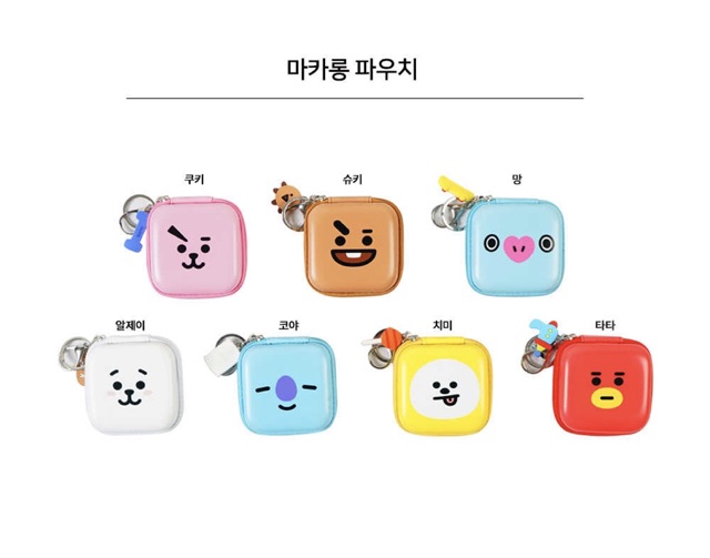 Móc khoá BT21 | Macaron pouch chính hãng (order)