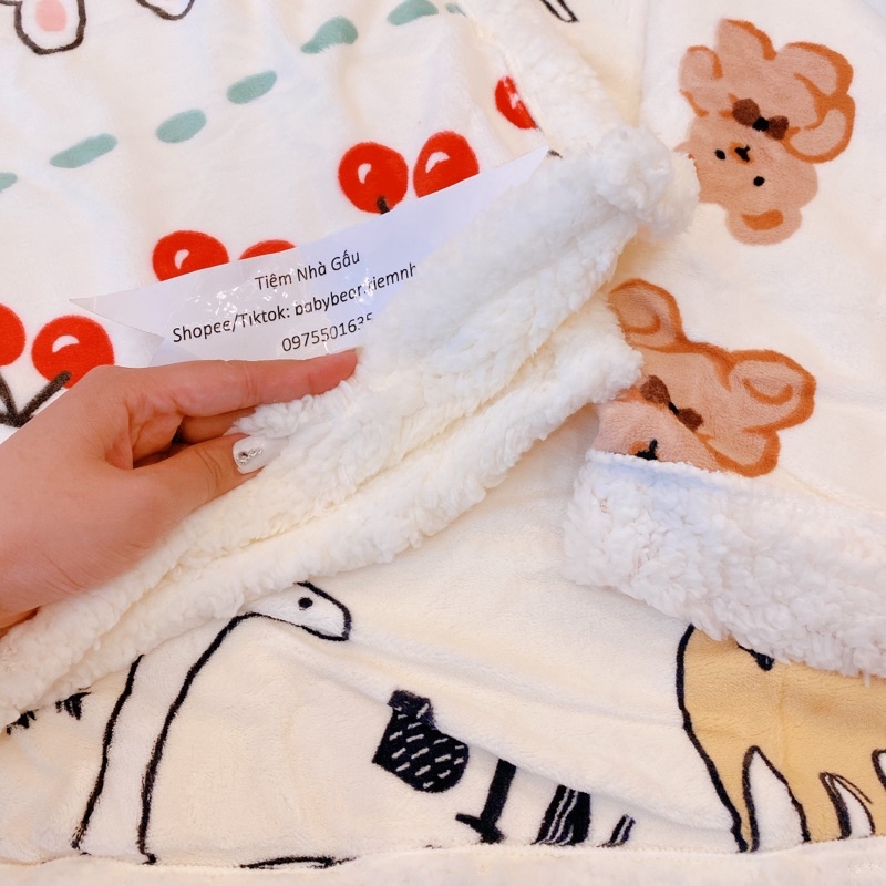 Hàng loại 1 Chăn lông cừu cao cấp mềm nhẹ ấm áp mùa đông cho bé mang đi học ngủ trưa Kích Thước 150*100cm