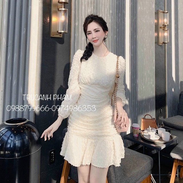 VÁY NHÚM HOA NỔI 3D ĐUÔI CÁ | BigBuy360 - bigbuy360.vn