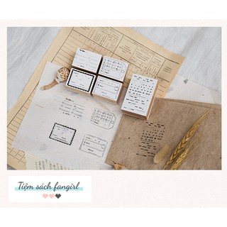 Dấu stamp gỗ vintage retro ghi chú