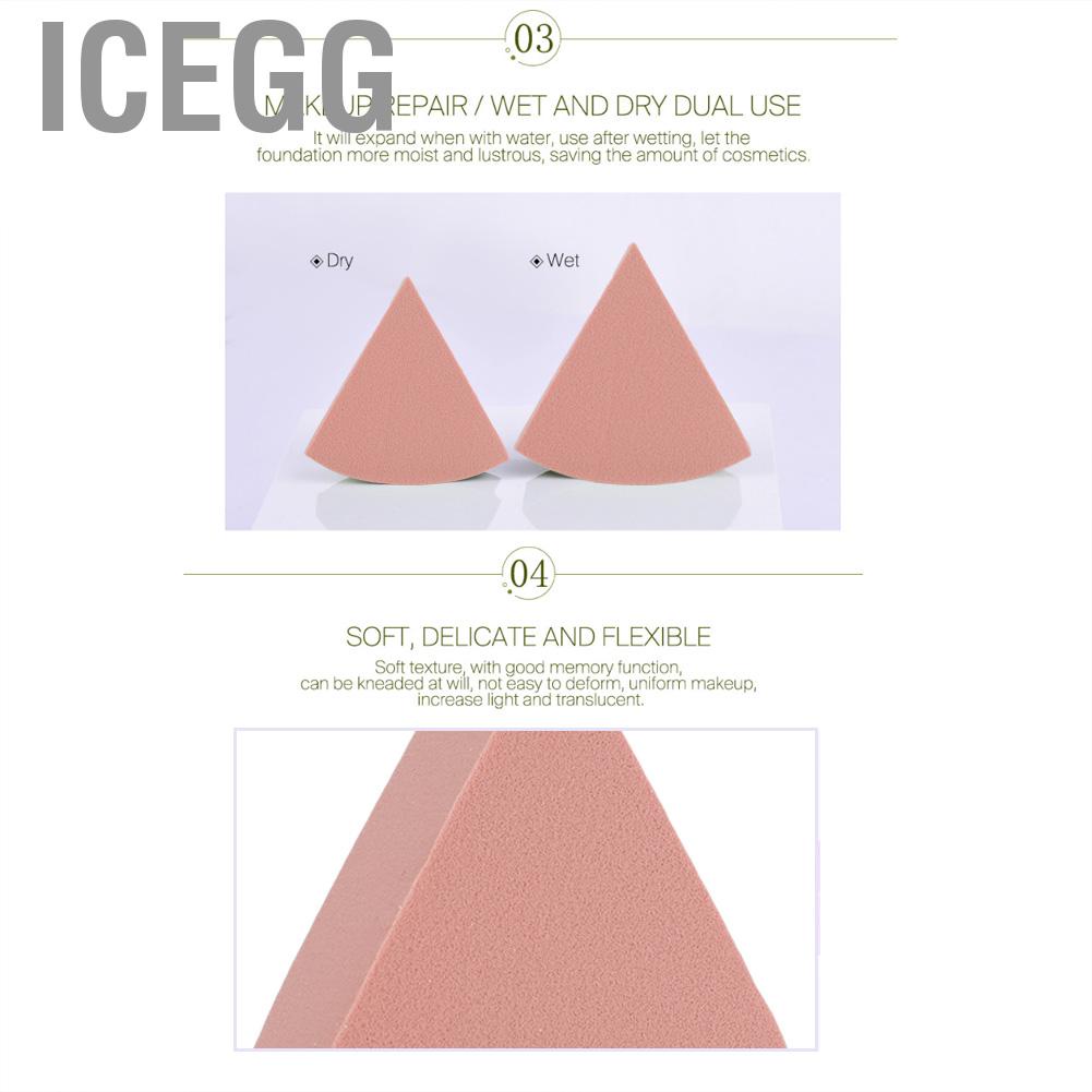 (Hàng Mới Về) Set 10 Mút Tán Trang Điểm Bằng Nhôm Hình Quạt Tiện Dụng