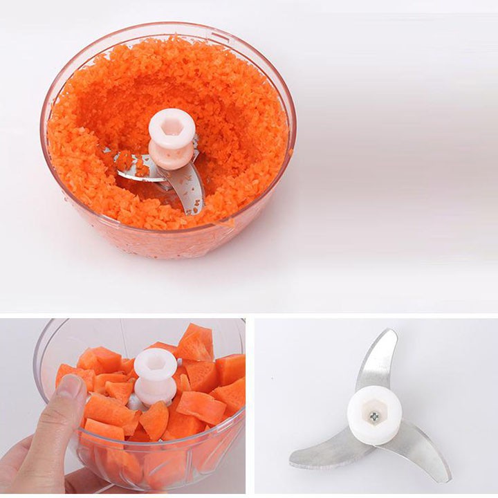 Dụng Cụ Xay Tỏi Ớt Mini Bằng Tay Mini Food Chopper Kéo Dây Tiện Ích, Máy Xay Tỏi Ớt, Sữa Hạt, Tiêu Tiện Dụng