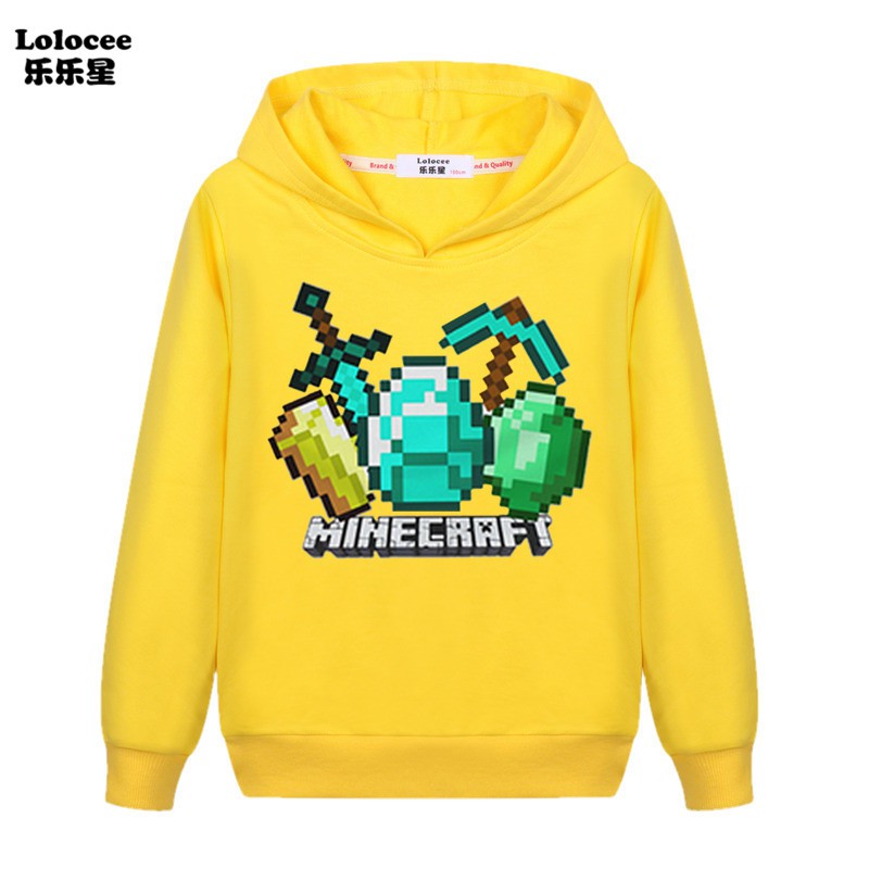 Áo Hoodie Dài Tay In Họa Tiết Minecraft Dành Cho Bé Trai