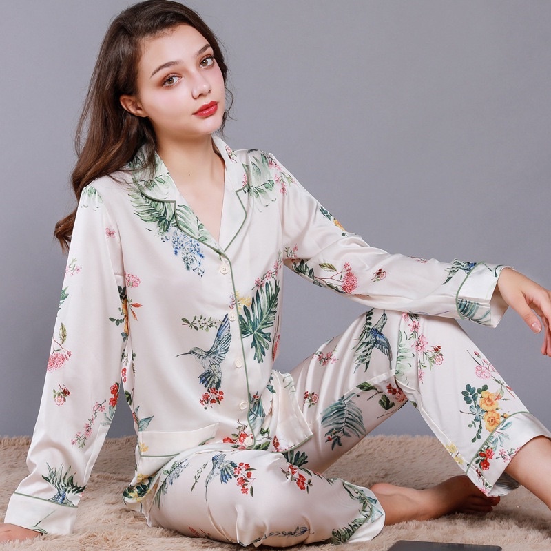 Bộ đồ mặc nhà/đồ ngủ pijama sang trọng có thể mặc bầu và sau sinh