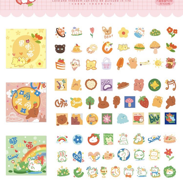 Set 6 Hộp Sticker Mini 56 Miếng - Hình Dán Mini