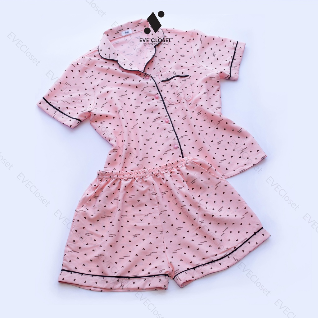 Đồ bộ nữ mặc nhà Pijama tay cộc quần đùi chất đũi lạnh dễ thương – Hàng thiết kế - EveCloset | BigBuy360 - bigbuy360.vn