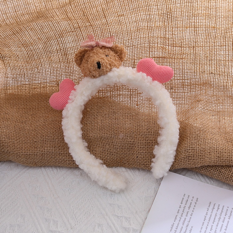 Băng Đô Cài Tóc Rửa Mặt Hình Gấu Bông Ba Chiều Dễ Thương Phong Cách Thu Đông Hàn Quốc Dành Cho Bạn Gái