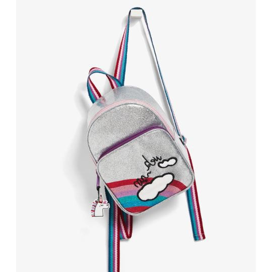 Balo trẻ em - hàng xuất  Zara kids , balo nhũ bạc RainBow