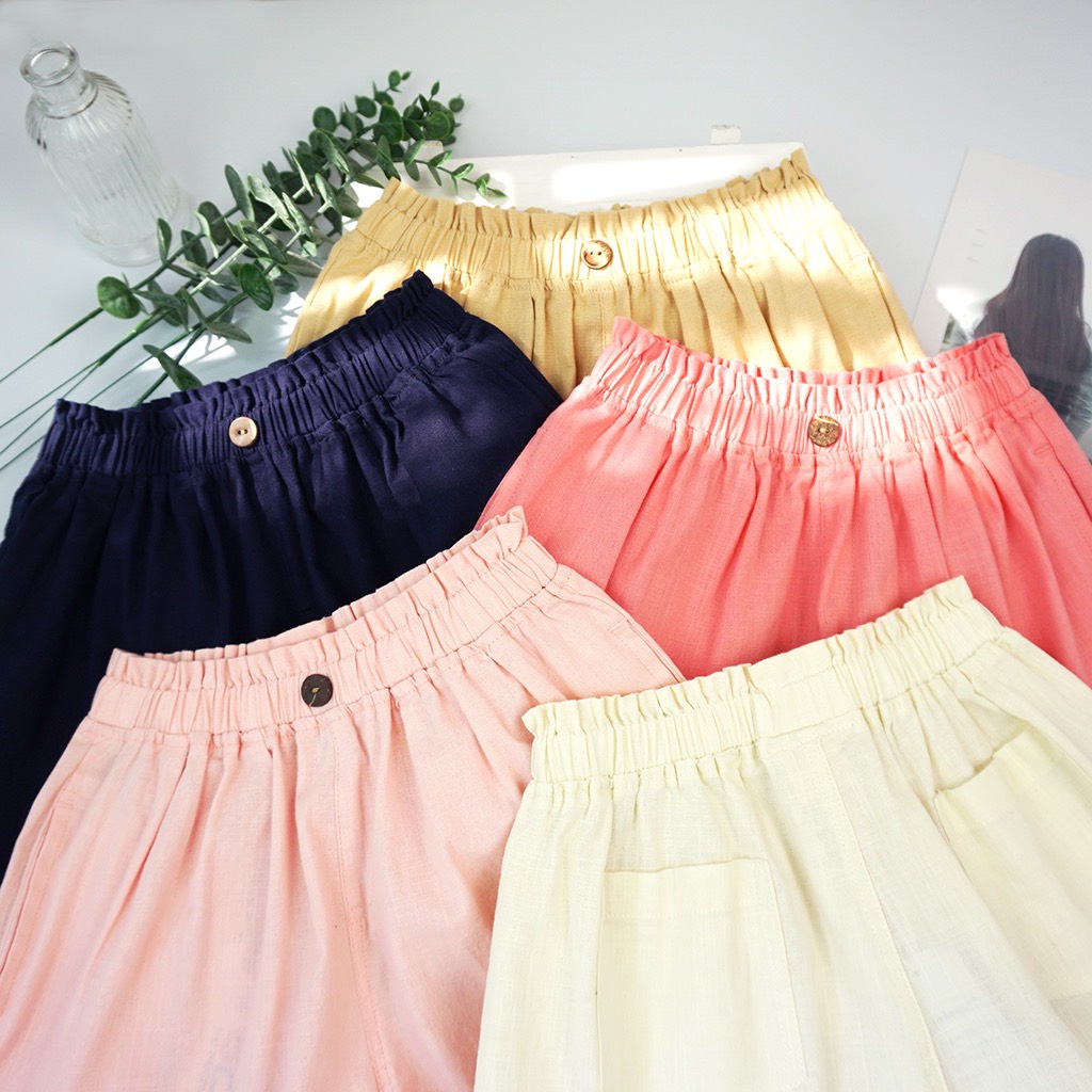 QUẦN SHORT LINEN BKID NHIỀU MÀU CHO BÉ 19-37KG