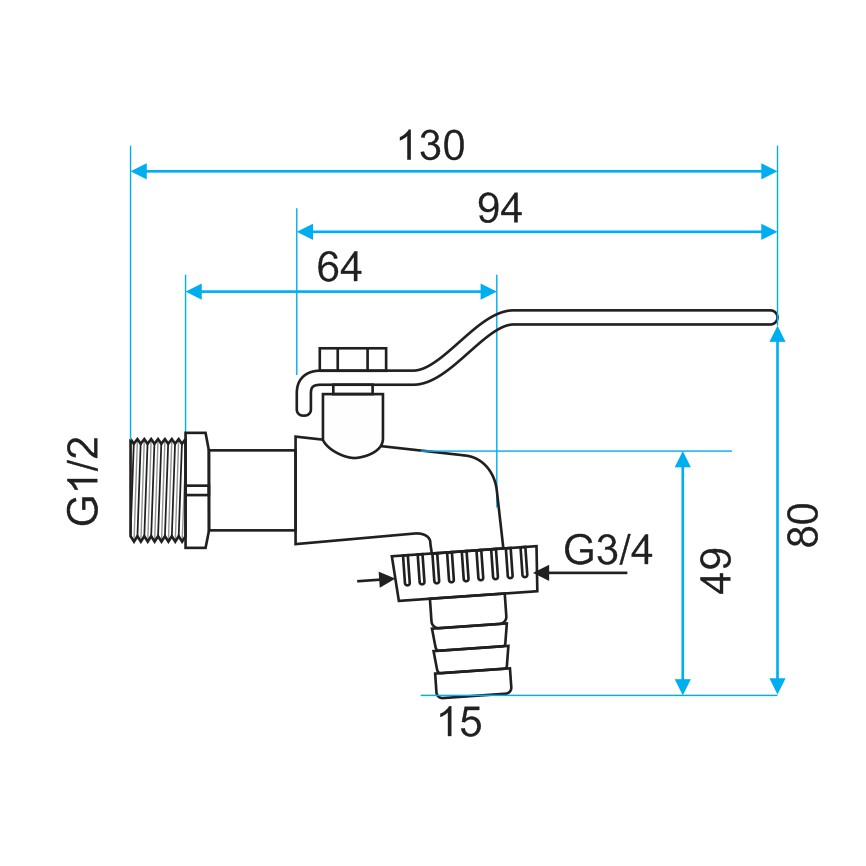 Vòi vườn hợp kim tay inox Zenkin ZK0706