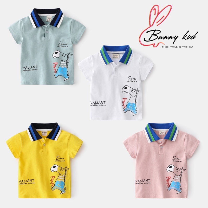 Áo Polo cho bé WELLKIDS hoạ tiết ngộ nghĩnh chất cotton