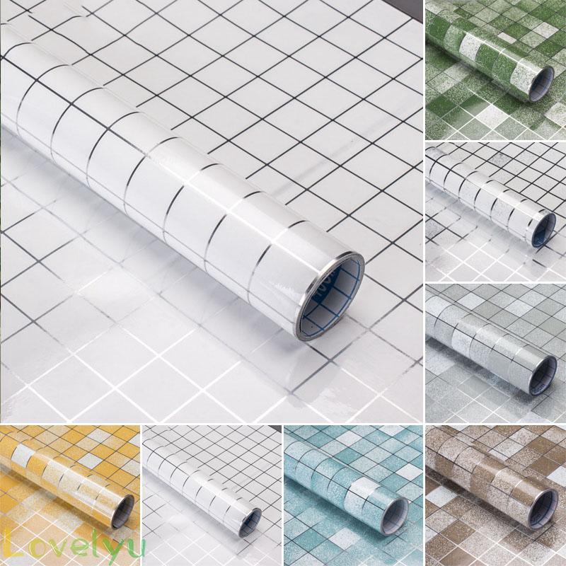 Giấy dán tường nhà tắm/ nhà bếp chống thấm nước chịu nhiệt độ cao kích thước 45*200cm