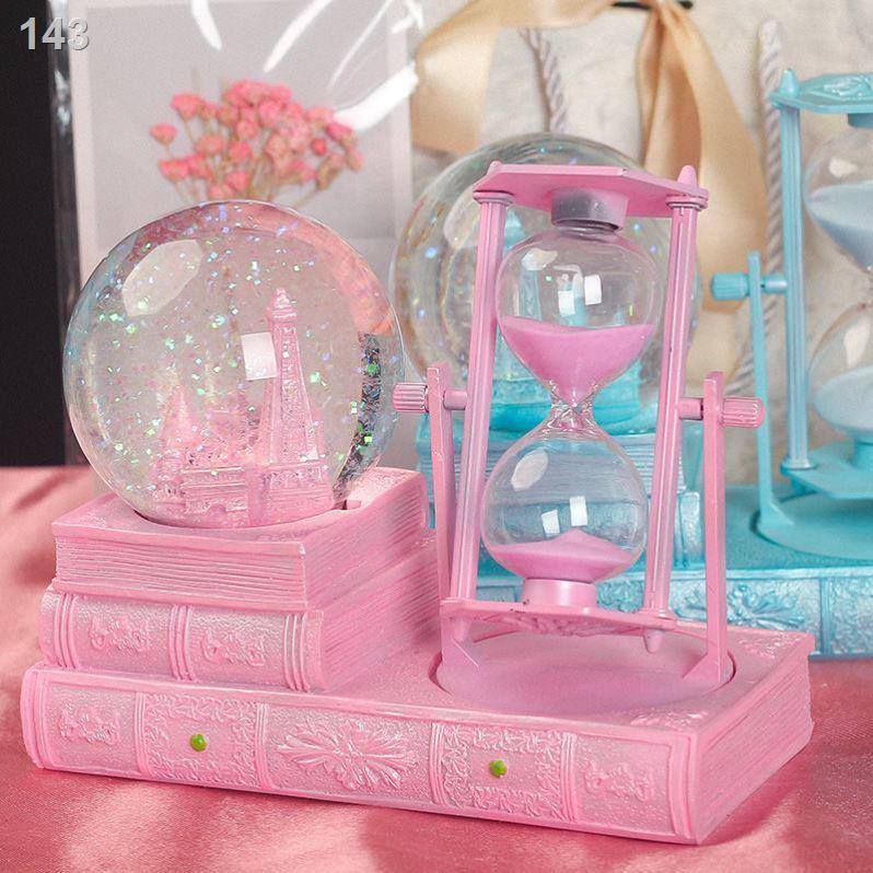 【Mới nhất 】Đồng hồ cát Cô gái trái tim màu hồng Ba mươi phút Quả cầu pha lê Hẹn giờ phòng khách Tủ rượu Trang trí đồ sức