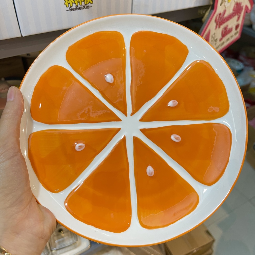 Bộ bát đĩa gốm sứ decor siêu đẹp Sét cam 17 món xinh yêu cho bé