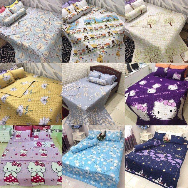 Set chăn hè ga gối poly