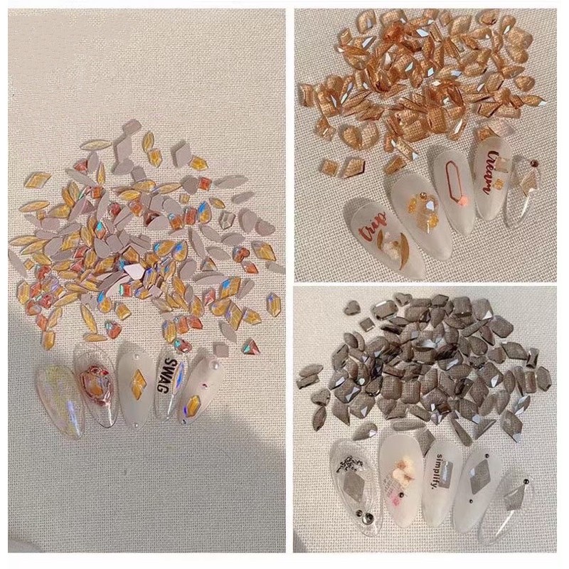đá chân bằng mix hình 100 viên trang trí nail màu mới