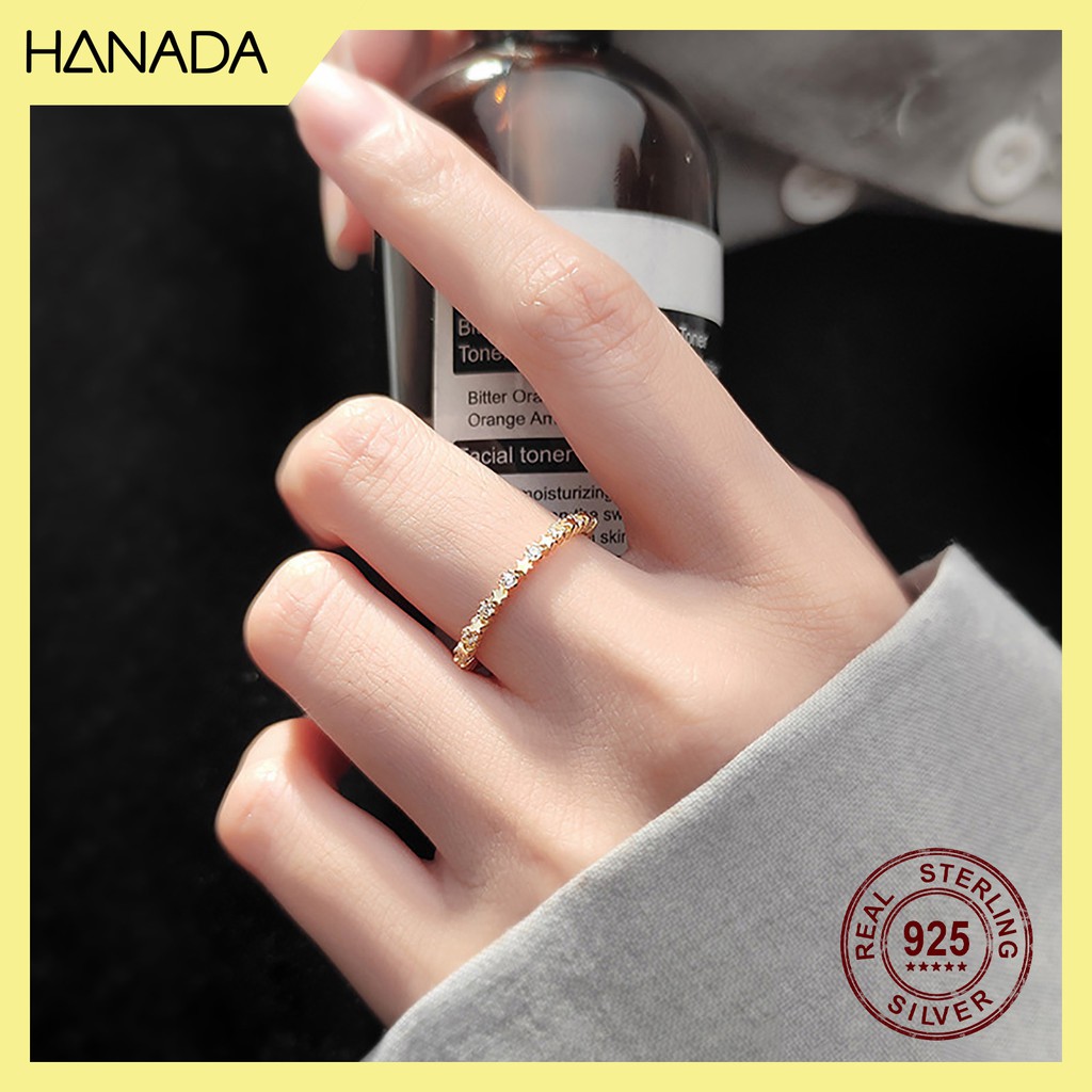 Nhẫn Bạc 925 Hanada N34.R.2.S.220.0641 Sao Đá Xen Kẽ